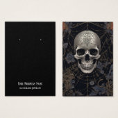 ゴシックゴシックスカルスパイダーウェブイヤリングディスプレイカード (正面&裏面)