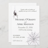 ゴシックゴシックスパイダーウェブダーク招待状結婚ズ 招待状 (正面/裏面)