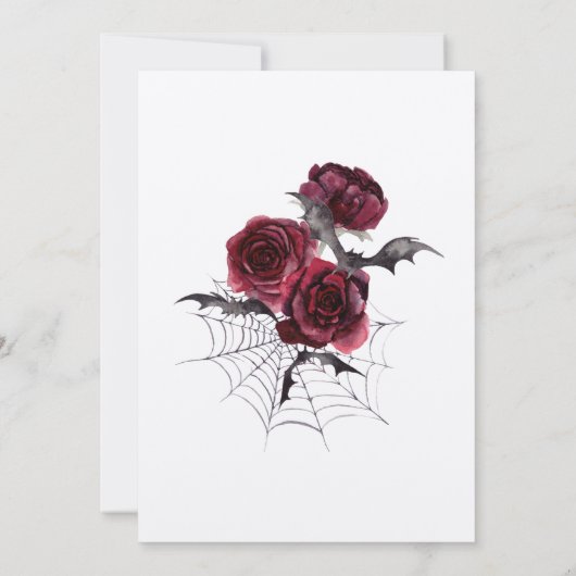 ゴシックゴシックダークこうもり結婚式招待状 招待状 (裏面)