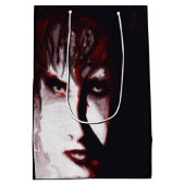 ゴシックゴッドポストパンクゴシックミュージックマンポートレートアート ミディアムペーパーバッグ (裏面)