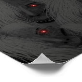 ゴシックゴースト 赤 白 黒 ダーク モード ハロウィン ポスター (角)