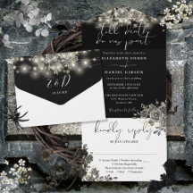 ゴシックゴールドとホワイトの花のストリングライト ウェディング