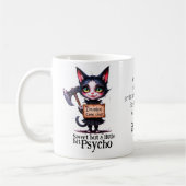 ゴシックサイコかわいい猫と斧 コーヒーマグカップ (左)