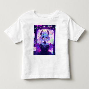 ゴシックサイバーパンク悪魔ファンタジーアニメガール トドラーTシャツ