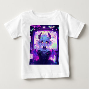 ゴシックサイバーパンク悪魔ファンタジーアニメガール ベビーTシャツ
