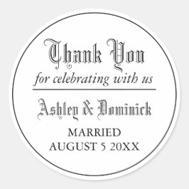 ゴシックサンキュー結婚式の引き出物 ラウンドシール