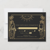 ゴシックザエレガントラバーズタロットカードウェディングRSVP 出欠カード (正面)