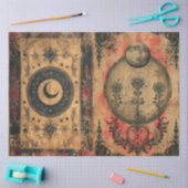 ゴシックシナ古い紙のデコページ 薄葉紙 (クラフト)