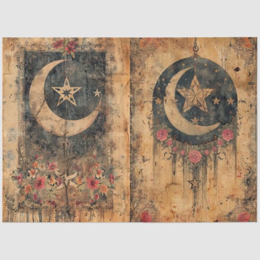 ゴシックシナ古い紙のデコページ 薄葉紙 (正面)