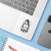 ゴシックシュガースカルウーマンタトゥーアート シール (ノートパソコンとiPhone)
