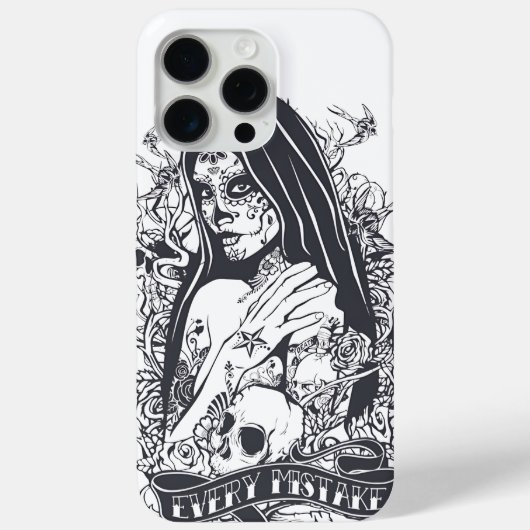 ゴシックシュガースカルウーマンタトゥーアート Case-Mate iPhoneケース (裏面)