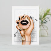 ゴシックシルバーと金ゴールドグラムシックスパパーティー 箔招待状 (立ち正面)