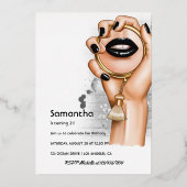 ゴシックシルバーと金ゴールドグラムシックスパパーティー 箔招待状 (裏面)