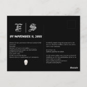 ゴシックシーリングワックスブラック&ホワイトRSVPカード ポストカード (裏面)