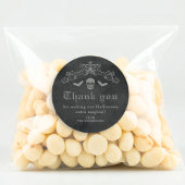 ゴシックスカルとこうもりダークハロウィーンありがとう ラウンドシール