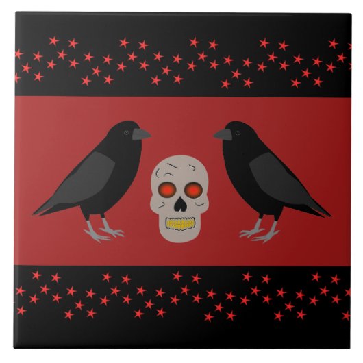 ゴシックスカルとガーディアンラヴェンスハロウィーン タイル (正面)