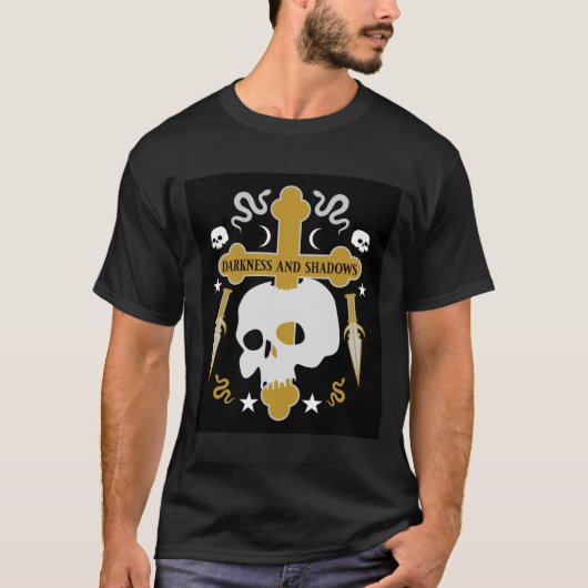 ゴシックスカルとクロス Tシャツ (正面)