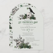 ゴシックスカルとクローバーズセントパトリックお祝い 招待状 (正面/裏面)