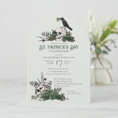 ゴシックスカルとクローバーズセントパトリックお祝い 招待状 (スタンド正面)