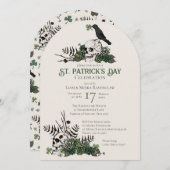 ゴシックスカルとクローバーズセントパトリックお祝い 招待状 (正面/裏面)