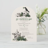 ゴシックスカルとクローバーズセントパトリックお祝い 招待状 (スタンド正面)