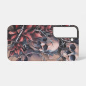 ゴシックスカルとサンザアカフラワー SAMSUNG GALAXYケース (裏面横)