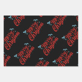 ゴシックスカルとドラゴンメリークリスマスギフト紙 ラッピングペーパーシート (正面2)