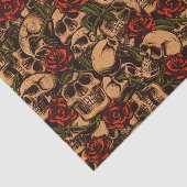 ゴシックスカルとバラグラフィティ模様 薄葉紙 (詳細)