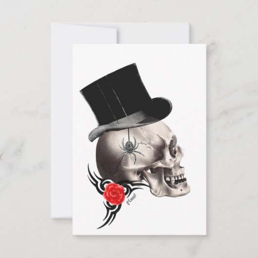 ゴシックスカルとバラタトゥースタイル (正面)