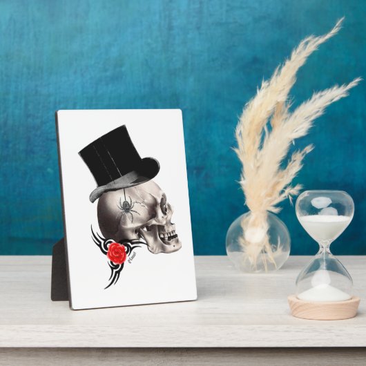 ゴシックスカルとバラタトゥースタイル フォトプラーク (側面)