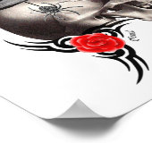 ゴシックスカルとバラタトゥースタイル ポスター (角)