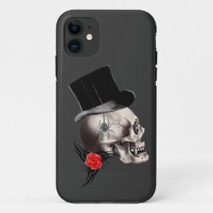 ゴシックスカルとバラタトゥースタイル iPhone 11 ケース