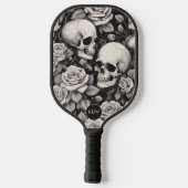 ゴシックスカルとバラモノグラム ピックルボールラケット (裏面)