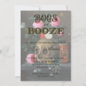 ゴシックスカルとバラ大人ハロウィーン 招待状 (正面)