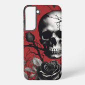 ゴシックスカルとブラックバラ SAMSUNG GALAXYケース (裏面)