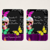 ゴシックスカルとブラック結婚式の引き出物感謝していユーラベル (正面&裏面)