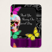 ゴシックスカルとブラック結婚式の引き出物感謝していユーラベル (裏面)