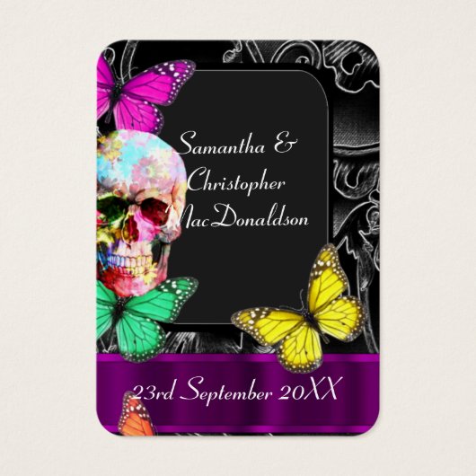 ゴシックスカルとブラック結婚式の引き出物感謝していユーラベル (正面)