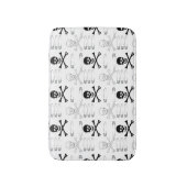 ゴシックスカルとボーンズパンク岩 バスマット (正面縦)