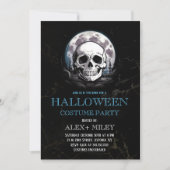 ゴシックスカルとムーンハロウィーンの衣装パーティー 招待状 (正面)