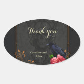 ゴシックスカルとレイヴン。 楕円形シール (正面)