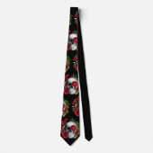 ゴシックスカルとレッドローズパターン(の模様が)ある ネクタイ (正面)
