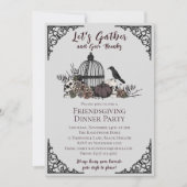 ゴシックスカルと与えバラ感謝してい友好 招待状 (正面)