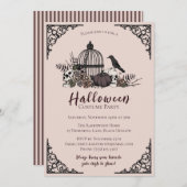 ゴシックスカルと与えバラ感謝してい友好 招待状 (正面/裏面)