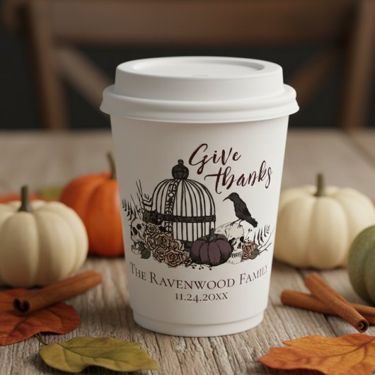 ゴシックスカルと与えバラ感謝してい友好 紙コップ