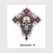 ゴシックスカルと十字架 シール (シート)