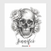 ゴシックスカルと牡丹モノグラム防水 シール (シート)