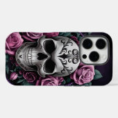 ゴシックスカルと紫バラ Case-Mate iPhoneケース (裏面 (横))