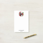 ゴシックスカルと赤い花と金ゴールド葉 ポストイット (デスク上)