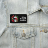 ゴシックスカルと赤い花と金ゴールド葉 名札 (インサイチュ)